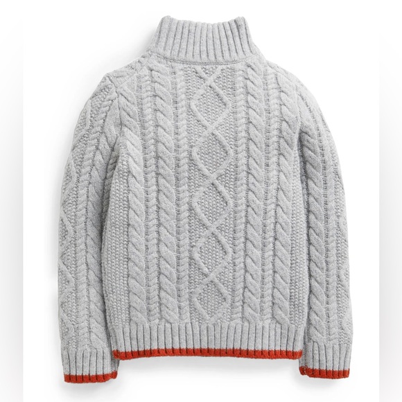 • BRAND NEW • Mini Boden • Kids' Cable Half Zip Wool Blend Sweater • 7-8Y - Picture 3 of 15